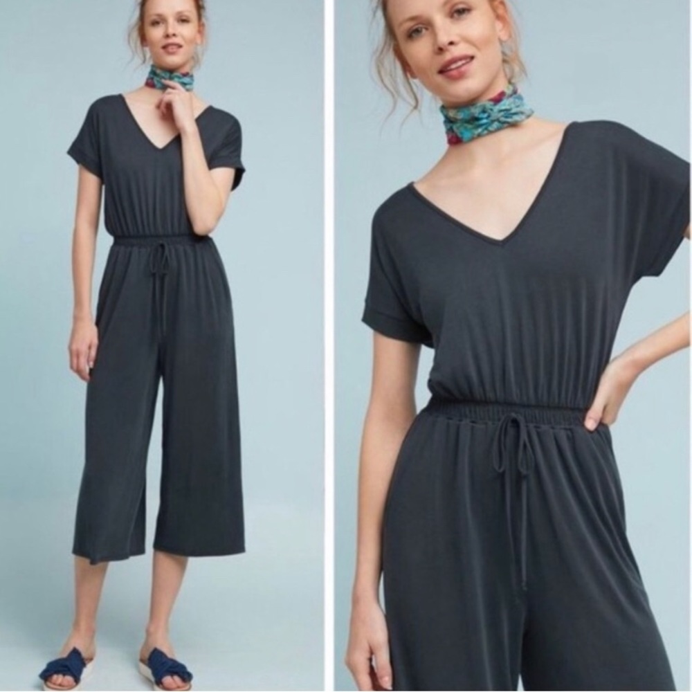 Wide legged cropped romper